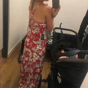 Red and white dress